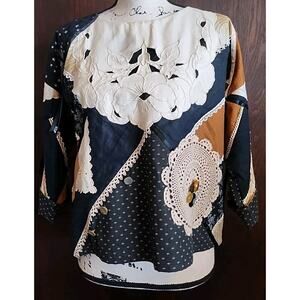 Scott August By O’Dell House Multi Media Mixed Print Plus Size 1X Vintage Artsy